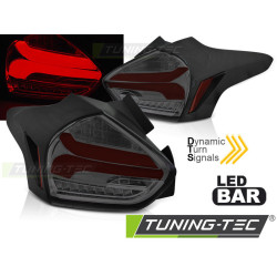 TUNING-TEC LED zadné svetlá (SEQ) pre FORD FOCUS 3 15-18 HATCHBACK, červeno-dymová, V2