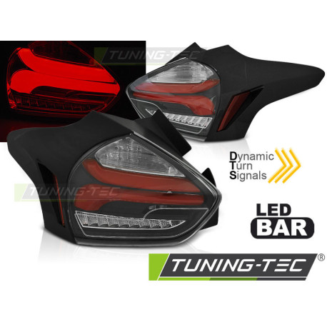 Osvetlenie TUNING-TEC LED zadné svetlá (SEQ) pre FORD FOCUS 3 15-18 HATCHBACK, červeno-čierna | race-shop.sk