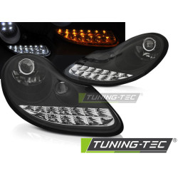 TUNING-TEC predné svetlá (DRL) pre PORSCHE BOXSTER 96-04 /911 996 (H1), čierna