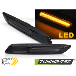 BOČNÉ SMEROVKY ČIERNE TMAVÉ SEQ LED pre BMW F10/F11 10-13