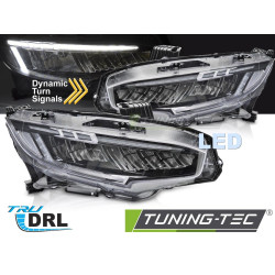 FULL LED HMLovky ČIERNE pre HONDA CIVIC X 16-21