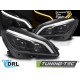 TUNING-TEC predné svetlá (Tube Light, DRL, SEQ) pre MERCEDES W204 11-14 (H9), lesklá čierna