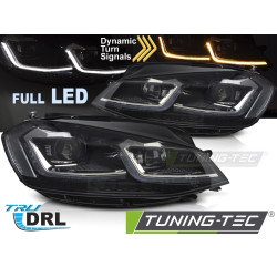 TUNING-TEC LED predné svetlá (Full LED, DRL, SEQ) pre VW GOLF VII 17-19 (LED, bez homologizácie), strieborná