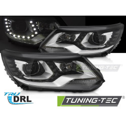 TUNING-TEC predné svetlá (DRL) pre VW TIGUAN I 11-15 (H7/H1, bez homologizácie), čierna