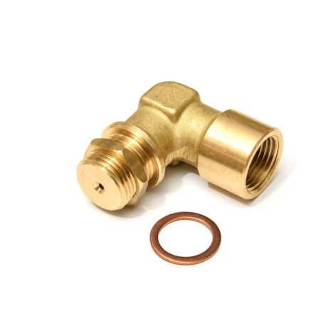 Adaptéry a Lambda sondy Lambda (o2) Dištančný adaptér (emulátor) lambda sondy zahnutý, mosadz, 4 mm vývrt | race-shop.sk