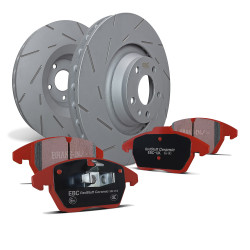 Zadná sada EBC PD07KR239 - Brzdové kotúče Ultimax Grooved + brzdové dosky Redstuff Ceramic