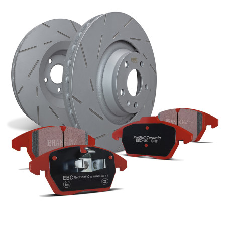 Brzdy EBC Auto Zadná sada EBC PD07KR244 - Brzdové kotúče Ultimax Grooved + brzdové dosky Redstuff Ceramic | race-shop.sk
