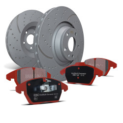 Zadná sada EBC PD12KR270 - Brzdové kotúče Turbo Grooved + brzdové dosky Redstuff Ceramic