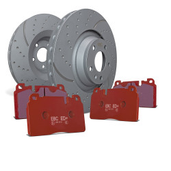 Zadná sada EBC PD15KR555 - Brzdové kotúče Turbo Grooved + brzdové dosky Orangestuff