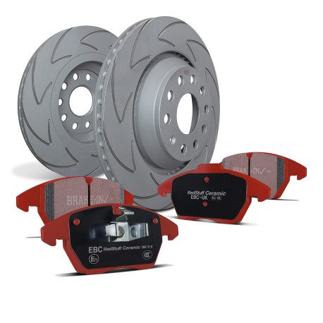 Brzdy EBC Auto Zadná sada EBC PD17KR049 - Brzdové kotúče BSD Grooved + brzdové dosky Redstuff Ceramic | race-shop.sk