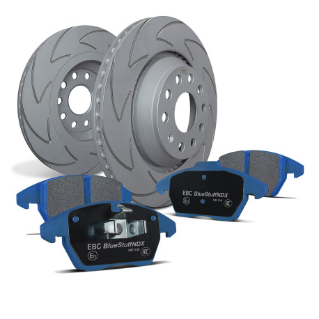Brzdy EBC Auto Predná sada EBC PD19KF801 - Brzdové kotúče BSD Grooved + brzdové dosky Bluestuff | race-shop.sk