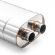 1x vstup / 2x výstup Nerezový stredový tlmič 70mm RM Motors | race-shop.sk