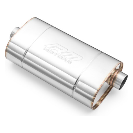 1x vstup / 1x výstup Nerezový stredový tlmič 76mm RM Motors | race-shop.sk