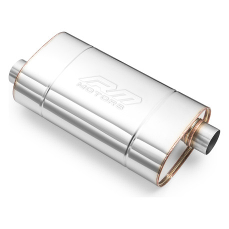 1x vstup / 1x výstup Nerezový stredový tlmič 76mm RM Motors | race-shop.sk