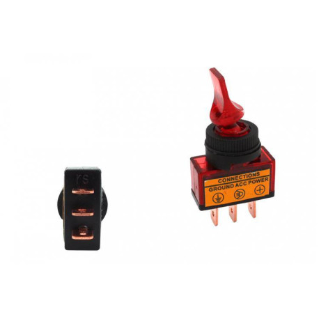 Štartovacie tlačítka a vypínače Páčkový prepínač (letecký) s LED 12V 20A | race-shop.sk