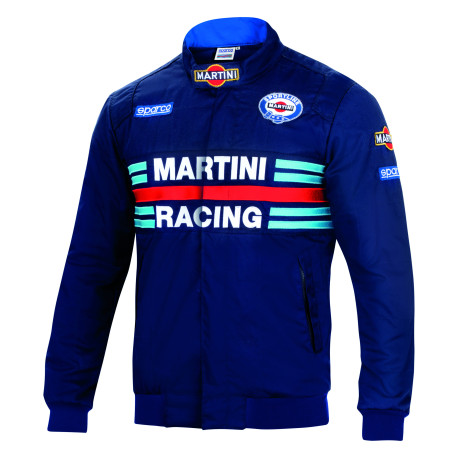 Mikiny a bundy Sparco Bunda v štýle bomber MARTINI RACING modrá | race-shop.sk