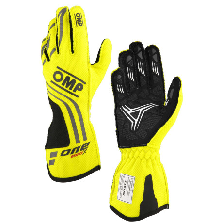 Rukavice FIA pretekárske rukavice OMP ONE EVO X (vonkajšie šitie), fluo žltá | race-shop.sk