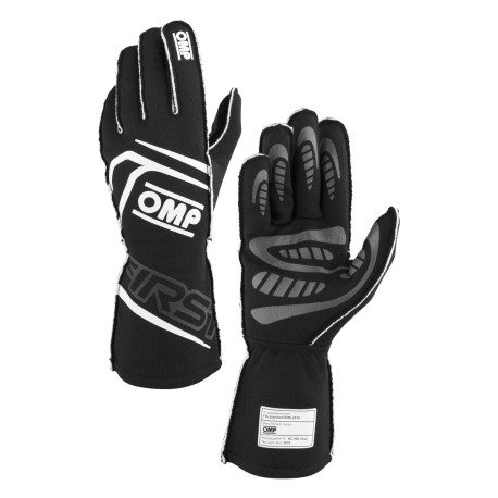 Rukavice FIA pretekárske rukavice OMP FIRST (vonkajšie šitie), čierna | race-shop.sk