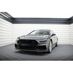 MAXTON DESIGN predný splitter pre Audi A7 S-Line C8 / S7 C8 / C8 Facelift / S7 Facelift, lesklá čierna, V1