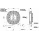 Ventilátory 24V Univerzálny elektrický ventilátor SPAL 190mm - sací, 24V | race-shop.sk