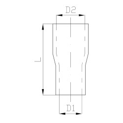 Silikónová hadica - redukčná spojka rovná - 15mm (0,59") na 25mm (1")