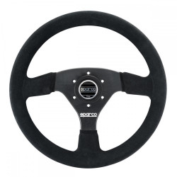 3 ramenný športový volant Sparco R323, 330mm, semiš, 39mm odsadenie, čierna