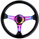 Akcie 3 ramenný športový volant RACES Neo Piano, 350mm, silikón, 47mm odsadenie, čierna/neon | race-shop.sk