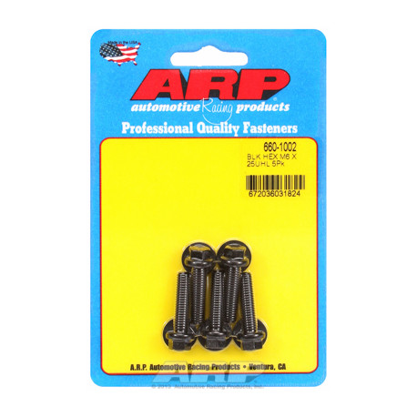 Pevnostné skrutky ARP M6 x 1.00 x 25 hex čierny oxid skrutky (5ks) | race-shop.sk