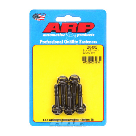 Pevnostné skrutky ARP M6 x 1.00 x 30 hex čierny oxid skrutky (5ks) | race-shop.sk