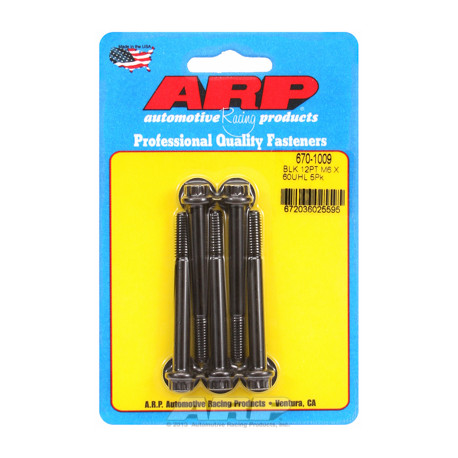 Pevnostné skrutky ARP M6 x 1.00 x 60 12pt čierny oxid skrutky (5ks) | race-shop.sk