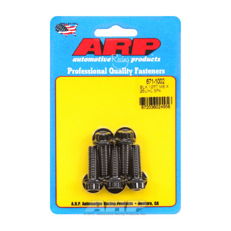 Pevnostné skrutky M8 x 1.25 x 25 12pt čierny oxid skrutky (5ks) | race-shop.sk