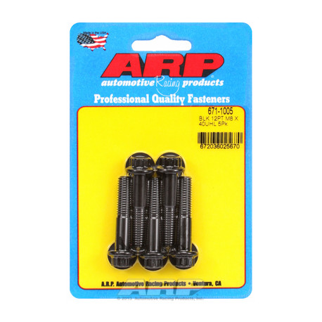 Pevnostné skrutky ARP M8 x 1.25 x 40 12pt čierny oxid skrutky (5ks) | race-shop.sk
