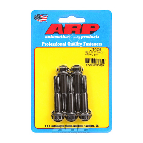 Pevnostné skrutky M8 x 1.25 x 45 12pt čierny oxid skrutky (5ks) | race-shop.sk