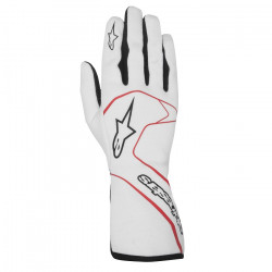 Rukavice Alpinestars Tech-1 Race s FIA homologizáciou - bielo / červené