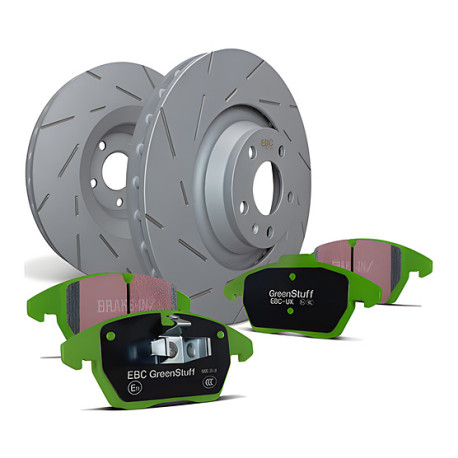 Brzdy EBC Auto Predná sada EBC PD06KF061 - Brzdové kotúče Ultimax Grooved + brzdové dosky Greenstuff | race-shop.sk