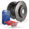 Predná sada EBC PD12KF089 - Brzdové kotúče Turbo Grooved + brzdové dosky Redstuff Ceramic