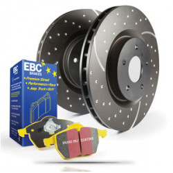 Predná sada EBC PD13KF043 - Brzdové kotúče Turbo Grooved + brzdové dosky Yellowstuff