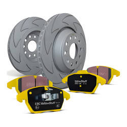Predná sada EBC PD18KF086 - Brzdové kotúče BSD Grooved + brzdové dosky Yellowstuff
