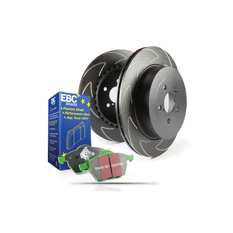 Brzdy EBC Auto Zadná sada EBC PD16KR061 - Brzdové kotúče BSD Grooved + brzdové dosky Greenstuff | race-shop.sk
