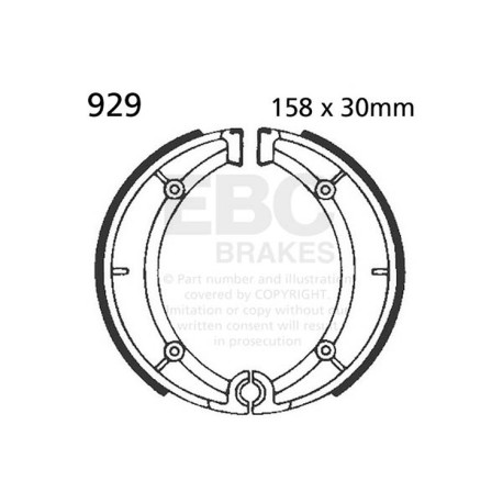 Brzdy EBC Moto EBC Zadné brzdové čeľuste Plain 929 | race-shop.sk