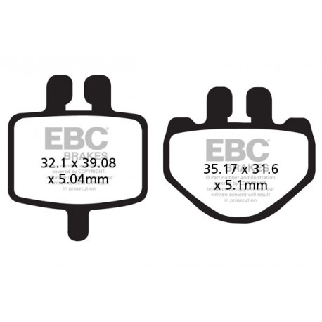 Brzdy EBC Moto EBC Brzdové obloženie Organic FA485TT | race-shop.sk