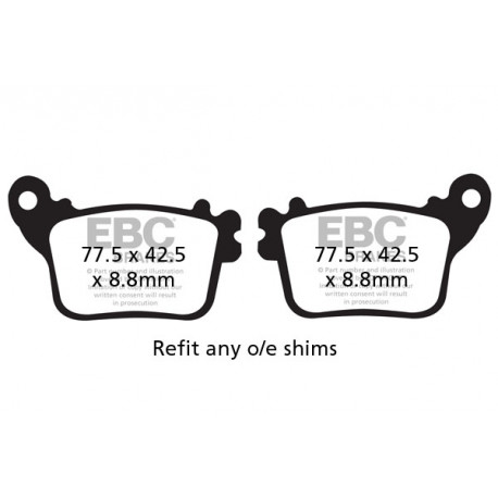 Brzdy EBC Moto EBC Brzdové obloženie Organic FA436 | race-shop.sk