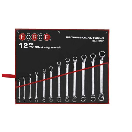 Sady vidlicových kľúčov FORCE 12 dielna sada očkoplochých kľúčov - vyhnuté 75° | race-shop.sk