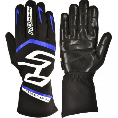 Akcie Pretekárske rukavice RACES PREMIUM EVO II SILICONE (vnútorné šitie), čierna/modrá | race-shop.sk