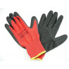 Bavlnené polomáčané polyesterové pracovné rukavice - čierne