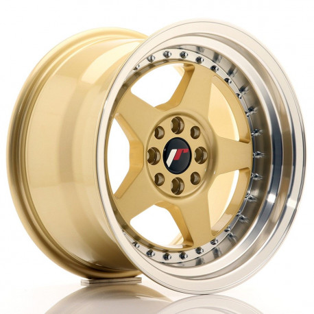 Hliníkové disky Japan Racing JR6 16x9 ET20 4x100/108 Gold w/Machined Lip | race-shop.sk