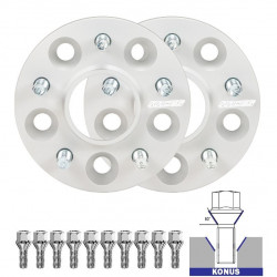 Rozširovacie podložky so štiftami (sada 2ks) pre skoda octavia mk2 a5 (1z) - 25mm, 5x112, 57,1