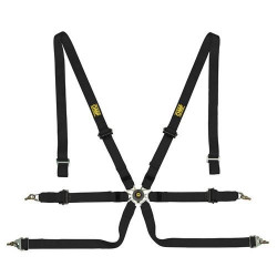 FIA 6 bodové športové bezpečnostné pásy OMP ONE PULL UP 2" (50mm), čierna