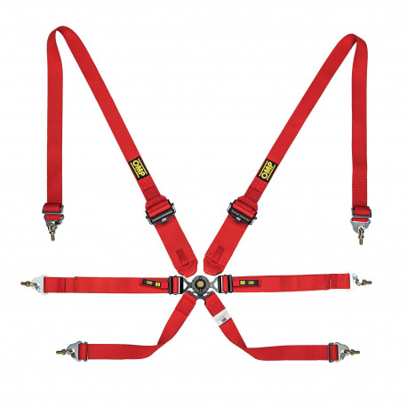 Bezpečnostné pásy a príslušenstvo FIA 6 bodové športové bezpečnostné pásy OMP ONE ENDURANCE 2"/3" (50/76mm), červená | race-shop.sk