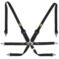 FIA 6 bodové športové bezpečnostné pásy OMP ONE ENDURANCE 2"/3" (50/76mm), čierna